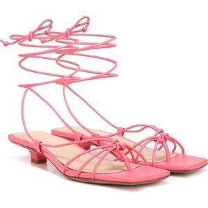 NEW Veronica Beard Foley Ankle Tie Sandal Coral - Size: 8
